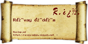 Révay Ádám névjegykártya