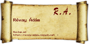 Révay Ádám névjegykártya